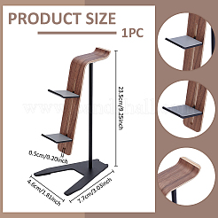 Aluminum Alloy Headset Display Riser Stands with Wood Support&nbsp;ODIS-WH0007-85