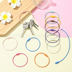 20Pcs Spray Painted 201 Stainless Steel Wire Cable Keychains&nbsp;BJEW-YW0001-15