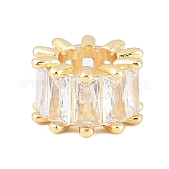 Real 18K Gold Plated Brass Micro Pave Cubic Zirconia European Beads&nbsp;KK-C170-32G-02