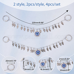 Alloy & Resin & Rhinestone Evil Eye Charm Shoe Decoration Chain&nbsp;FIND-AB00024-01