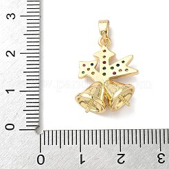 Christmas Brass Micro Pave Cubic Zirconia Pendant Peg Bails&nbsp;KK-K305-09G
