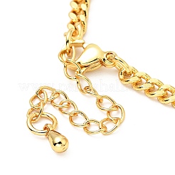 Cubic Zirconia Teardrop Link Bracelet with Curb Chains&nbsp;BJEW-A127-06G