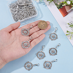 40Pcs Compass Alloy Pendant Decorations&nbsp;HJEW-ME00084