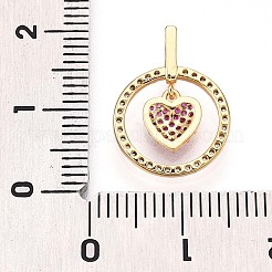 Brass Micro Pave Cubic Zirconia Pendants&nbsp;KK-N261-23B-G