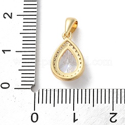 Brass Micro Pave Clear Cubic Zirconia Pendants&nbsp;KK-L227-001G