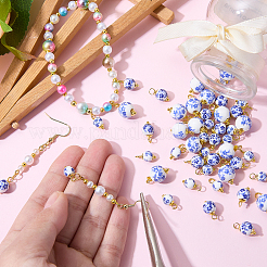 48Pcs 3 Styles Printed Handmade Porcelain Pendants&nbsp;PALLOY-SW00150