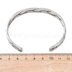 Retro 316 Surgical Stainless Steel Cuff Bangles&nbsp;BJEW-C142-11A-AS