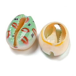 Printed Natural Shell Beads&nbsp;BSHE-G037-01A