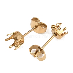 304 Stainless Steel Flat Round Stud Earring Findings&nbsp;STAS-D389-04C-G