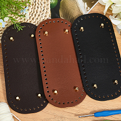 3Pcs 3 Colors Oval PU Leather Knitting Crochet Bags Nail Bottom Shaper Pad&nbsp;DIY-CL0002-16