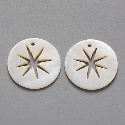 Natural Freshwater Shell Pendants&nbsp;SHEL-R021-04