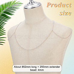 Resin Imitation Pearl Beaded Chain Tassel Shoulder Chains&nbsp;AJEW-WH0470-63
