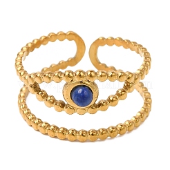 Natural Lapis Lazuli Finger Rings&nbsp;RJEW-Q822-27G-01