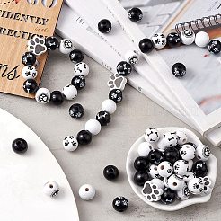 75Pcs 8 Styles Spray Painted Wood Beads Sets&nbsp;WOOD-YW0001-11