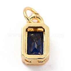 Real 18K Gold Plated Brass Inlaid Cubic Zirconia Charms&nbsp;LS-ZIRC-L100-075G-05