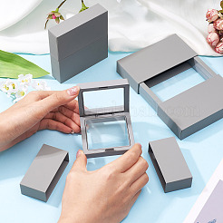 3 Bags 3 Styles Square Transparent PE Thin Film Suspension Jewelry Display Box&nbsp;CON-TA0001-38F
