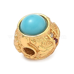 Brass Micro Pave Clear Cubic Zirconia Beads&nbsp;KK-F934-01G-G