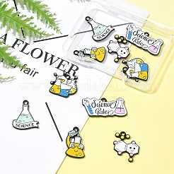 10Pcs 5 Styles Chemistry Science Theme Alloy Enamel Pendants&nbsp;ENAM-FS0002-27