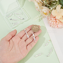 10Pcs Brass Pave Clear Cubic Zirconia Watch Band Clasps&nbsp;KK-BC0013-67S