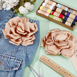 2Pcs Polyester Flower Iron Pins&nbsp;JEWB-GO0001-18C