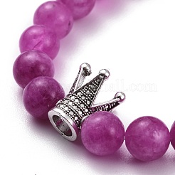 Dyed Natural Chalcedony Round Beads Stretch Bracelets Set for Girl Women&nbsp;BJEW-JB07058