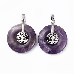 Natural Amethyst Pendants&nbsp;G-F640-E06