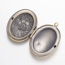 Brass Locket Pendants&nbsp;X-KK-N0116-048AB