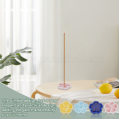 4Pcs 4 Colors Porcelain Sakura Incense Holder Display Decorations&nbsp;DJEW-OC0001-51