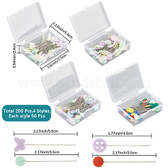 4Boxes 4 Styles Iron Pins&nbsp;FIND-CP0003-03
