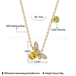 Bee 925 Sterling Silver Cubic Zirconia Pendant Necklaces for Women&nbsp;NJEW-BB72243