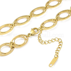 Ion Plating(IP) 304 Stainless Steel Oval Link Chain Necklaces for Women&nbsp;NJEW-K276-04A-G
