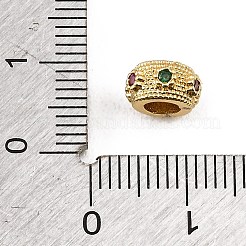 Brass Micro Pave Colorful Cubic Zirconia Beads&nbsp;KK-CBAF17A-02G
