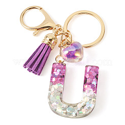 Alloy Resin Heart Keychains&nbsp;KEYC-TADJ0002-01G-U