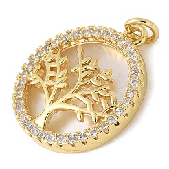 Brass Micro Pave Cubic Zirconia Pendants&nbsp;KK-K298-29B-G