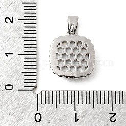 Natural Shell & Green Cubic Zirconia Charms&nbsp;KK-G553-07P