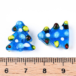 Christmas Theme Handmade Lampwork Bumpy Beads&nbsp;LAMP-G142-06D