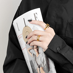 Adjustable Brass Cuff Rings for Women&nbsp;FS-WG2874A-02