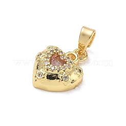 Brass Micro Pave PeachPuff Cubic Zirconia Pendants&nbsp;CU-CBA5CBE-04G