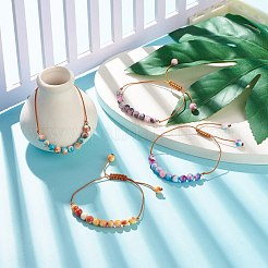 Round Natural White Jade Braided Bead Bracelet&nbsp;BJEW-JB07969