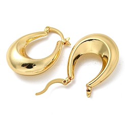 Rack Plated Chunky Teardrop Brass Hoop Earrings for Women&nbsp;EJEW-Z048-11G