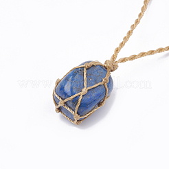 Adjustable Natural Mixed Stone Pendant Necklaces&nbsp;G-T097-09