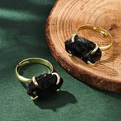 Natural Obsidian Finger Rings&nbsp;RJEW-B122-01G-03