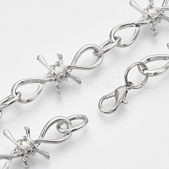Alloy Barb Wire Necklaces&nbsp;NJEW-R254-01A-P