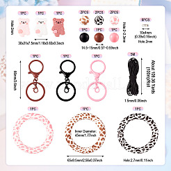 DIY Ring & Bear Silicone Beaded Keychain Making Kit&nbsp;DIY-TA0009-16