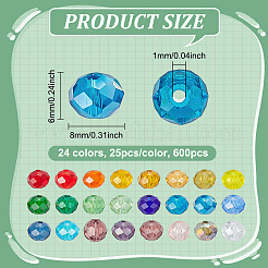 600Pcs 24 Colors Glass Beads&nbsp;EGLA-PH0001-90