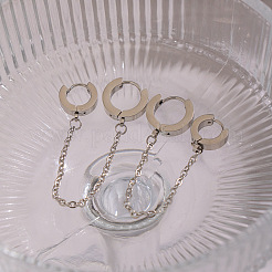 304 Stainless Steel Double Hoop Earrings&nbsp;MR5032