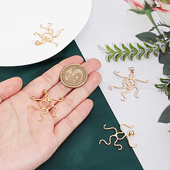 4Pcs 4 Styles Brass Pendant Cabochon Settings&nbsp;KK-PH0010-44G