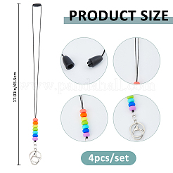 4Pcs Silicone Bead Lanyard&nbsp;HJEW-FH00220