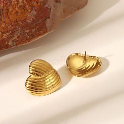 Stylish 304 Stainless Steel Heart Stud Earrings & Pendant Necklaces Sets for Women&nbsp;IR7805-1