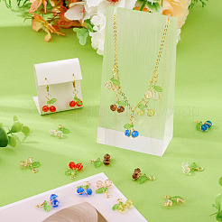 60Pcs 6 Colors Glass Pendants&nbsp;PALLOY-TA00249